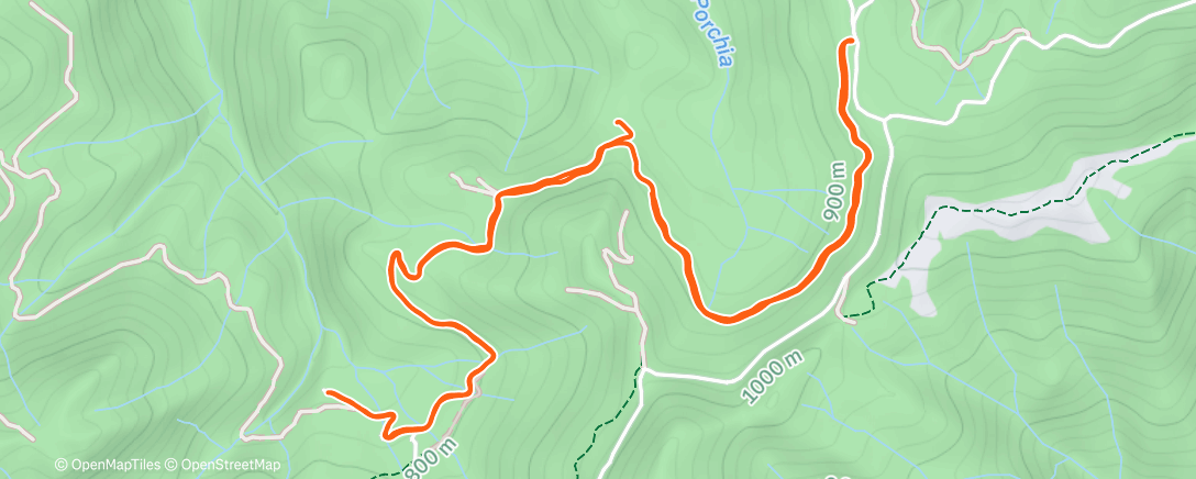Map of the activity, Afternoon Run