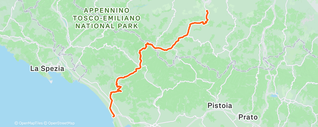 Map of the activity, Viareggio - Pavullo 😍👊🏻