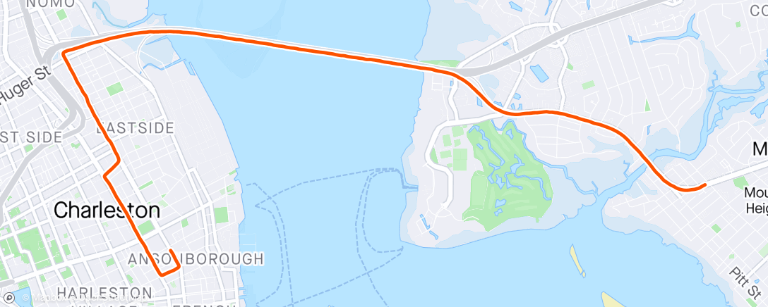 Map of the activity, Bridge Run 10K