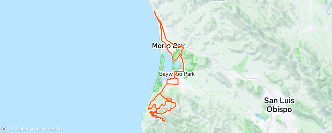 Map of the activity, Cycling