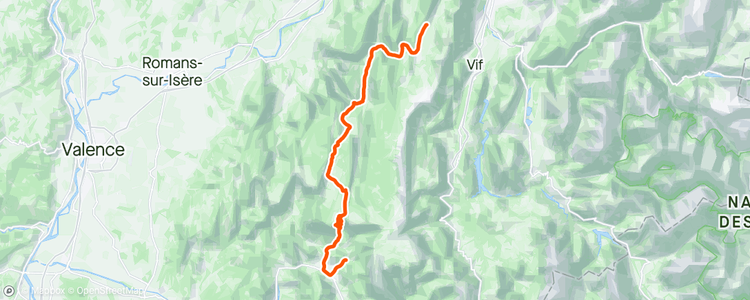 Map of the activity, Sortie vélo : Die - Lans