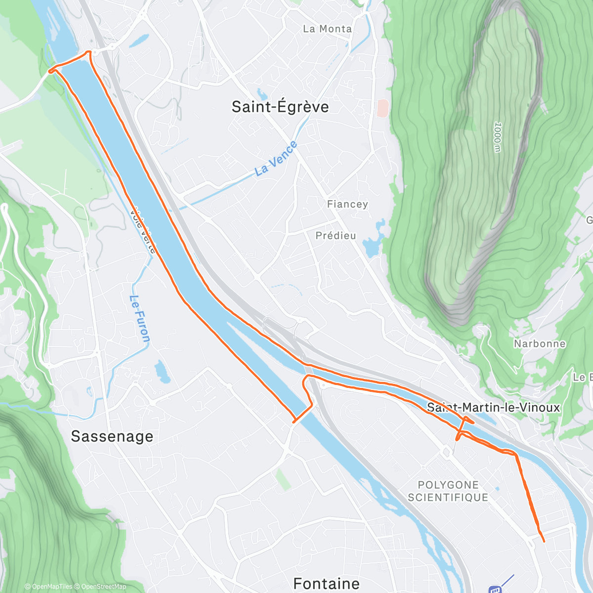 Map of the activity, Jog entre neige et flotte