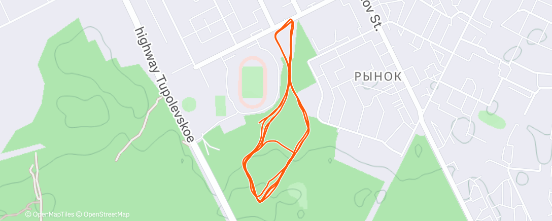 Map of the activity, Утренний забег