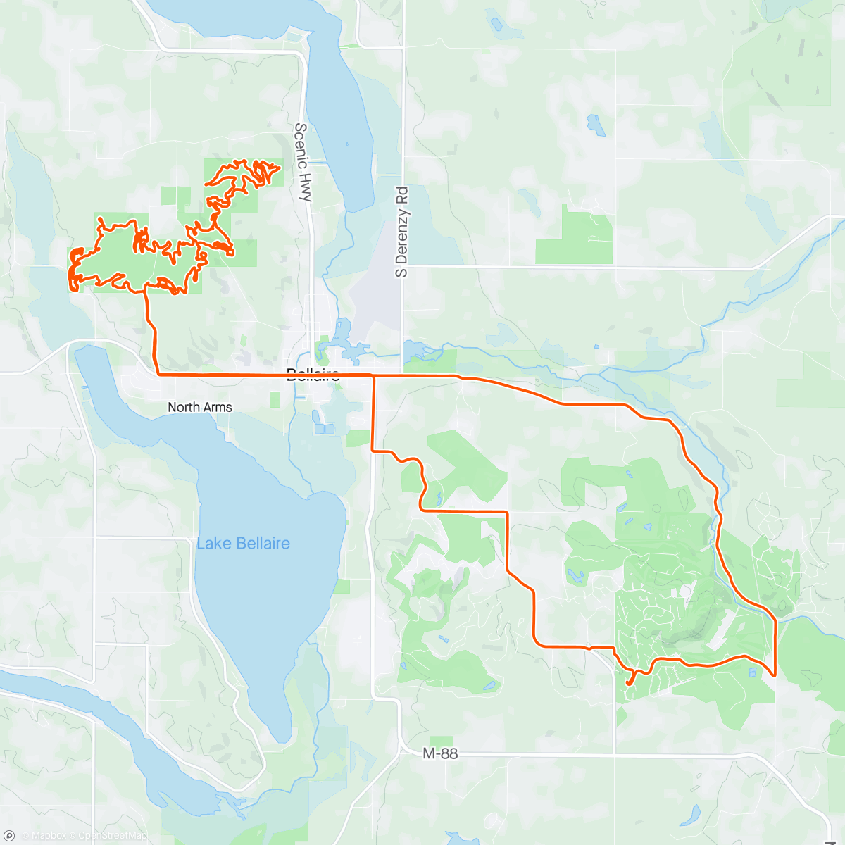 Map of the activity, Johns ride