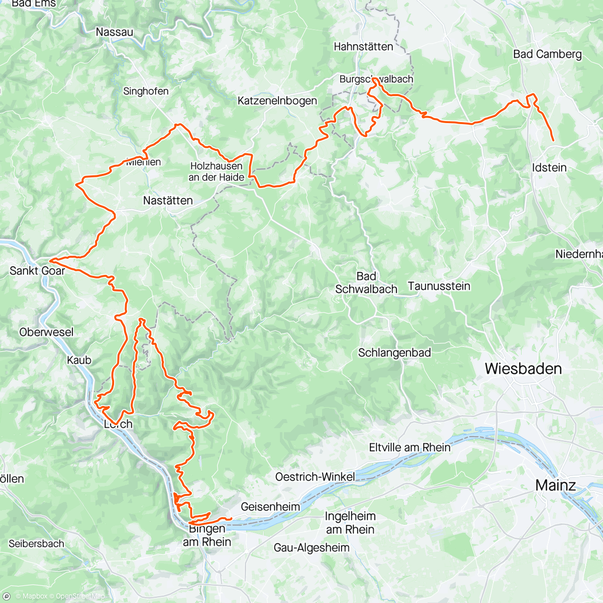 Mappa dell'attività Taunus Bikepacking Tag 3
