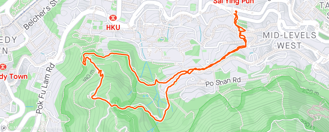 Map of the activity, Afternoon Hike