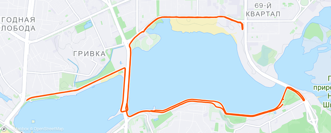 Map of the activity, Morning Run