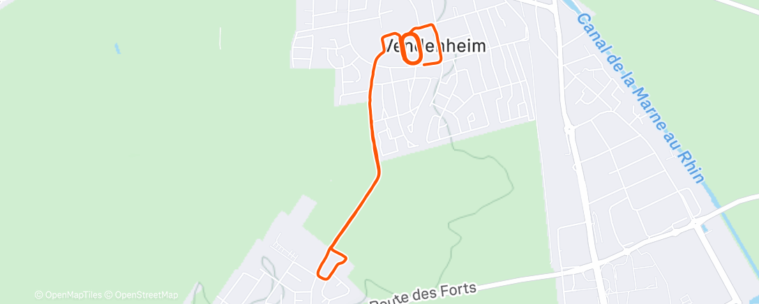 Map of the activity, VMA intervalles courts sur piste enneigée 🤣🤟🏻