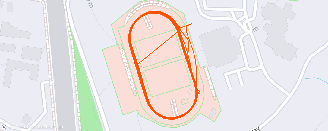 Map of the activity, Morning Run - 2 x 5km Efforts (THR)