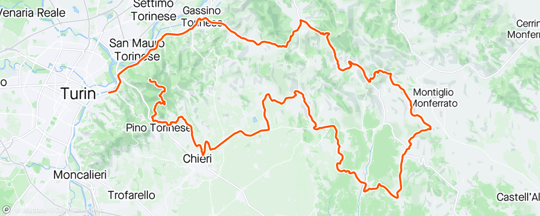 Map of the activity, GRANFONDO BRIKO TORINO