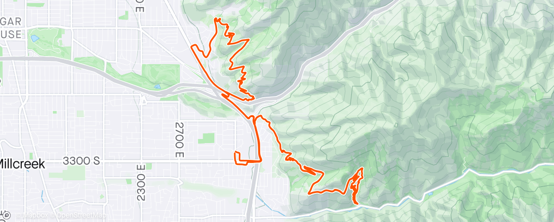Map of the activity, Goofy foot downhill practice