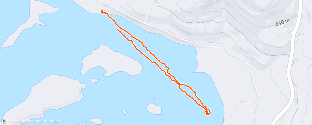 Map of the activity, Night Kayaking