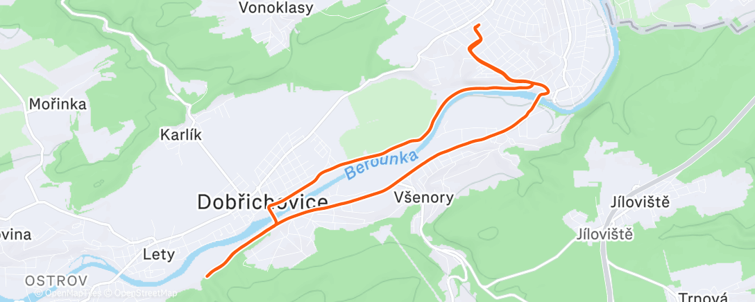 Map of the activity, Afternoon Run