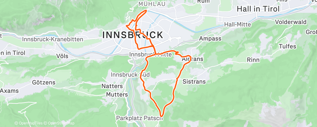 Map of the activity, Zwift - Group Ride: Long - Stage 3 - Tour de Zwift on Innsbruck KOM After Party in Innsbruck