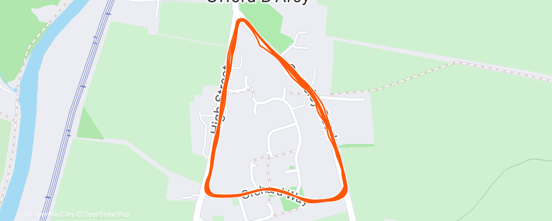 Map of the activity, Afternoon Run