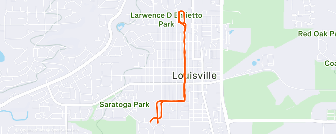 Map of the activity, Afternoon Run