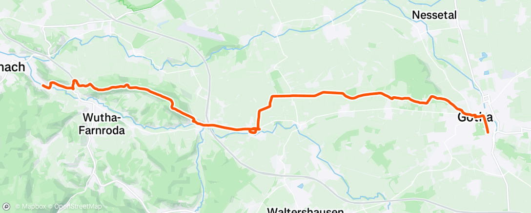 Map of the activity, Eisenach – Gr. Hörselberg – Gotha