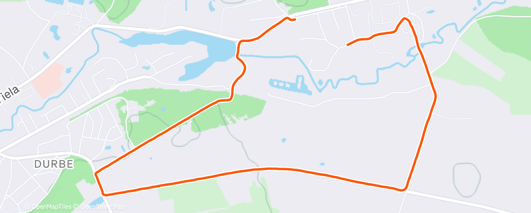 Map of the activity, Afternoon Run