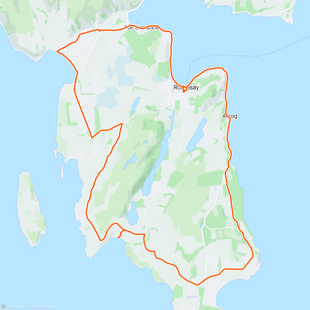 Map of the activity, Bute dash