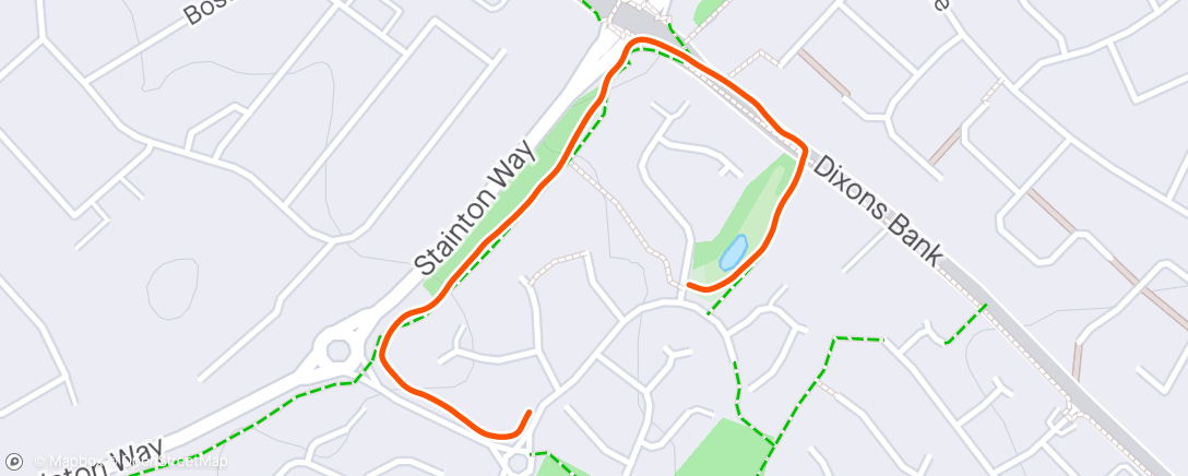 Map of the activity, Morning Run recovery