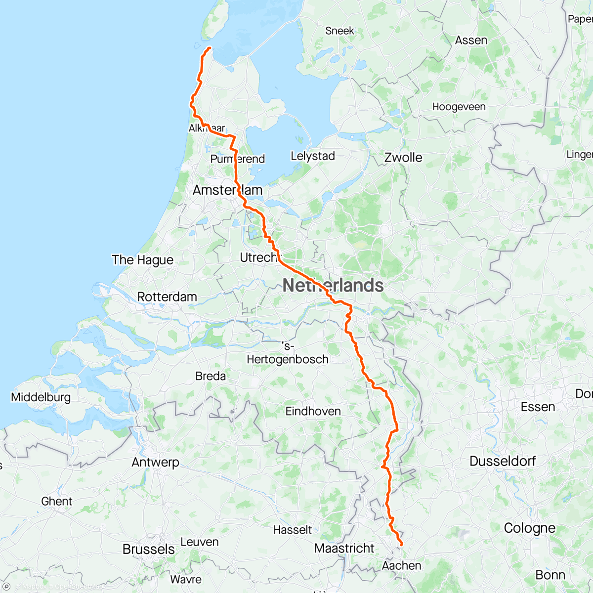 Kaart van de activiteit “The Dutch Diagonal”