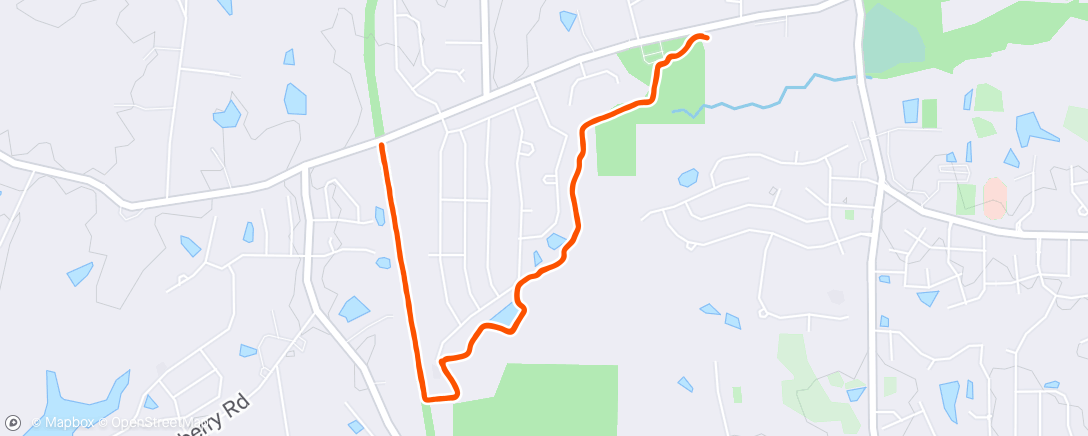 Map of the activity, Easy misty miles for a 2nd run of the day