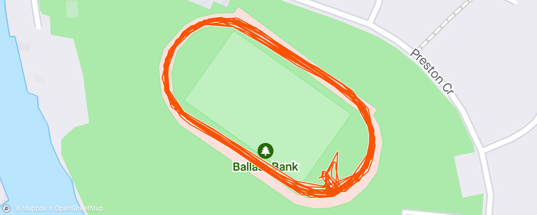 Map of the activity, PAACE SESSION: 8 x 800m (2 mins)