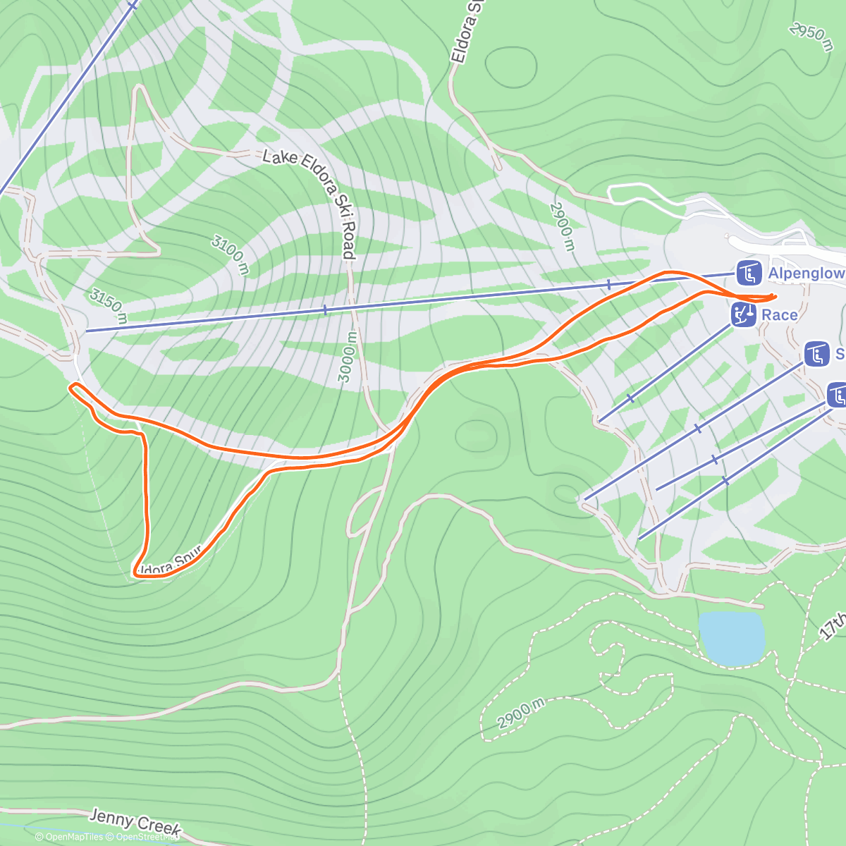 Карта физической активности (Morning Backcountry Ski)