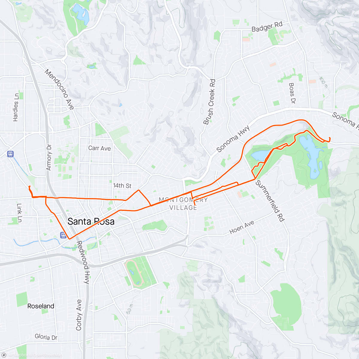 Map of the activity, Feels good to soft pedal