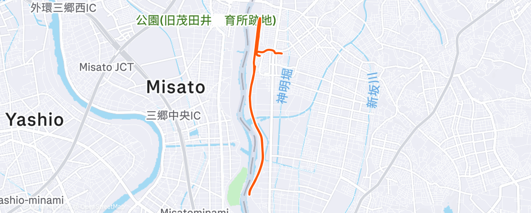 Map of the activity, Afternoon Run