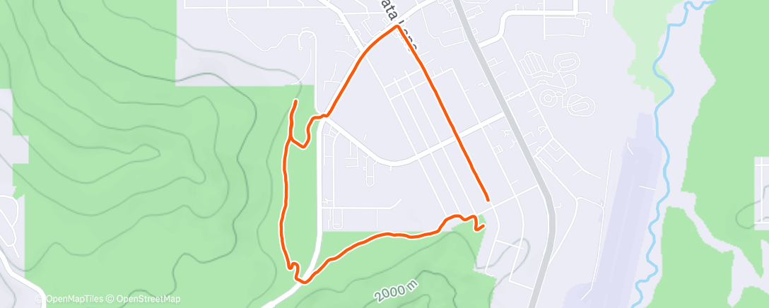 Map of the activity, Afternoon Run