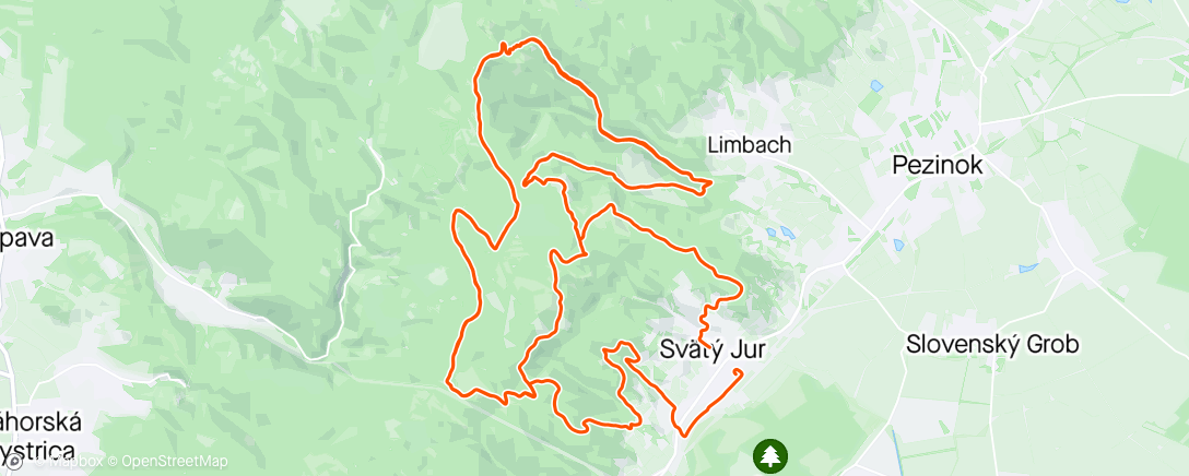 Map of the activity, Svätojurský MTB maratón