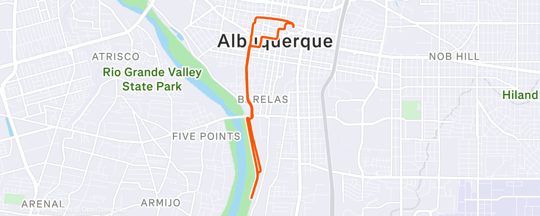 Map of the activity, Afternoon Run
