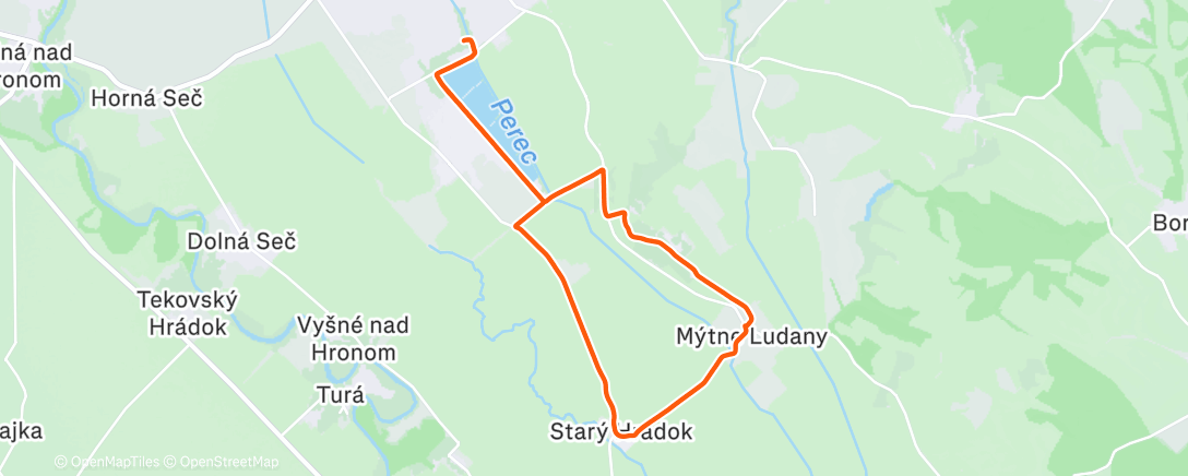 Map of the activity, Afternoon Run