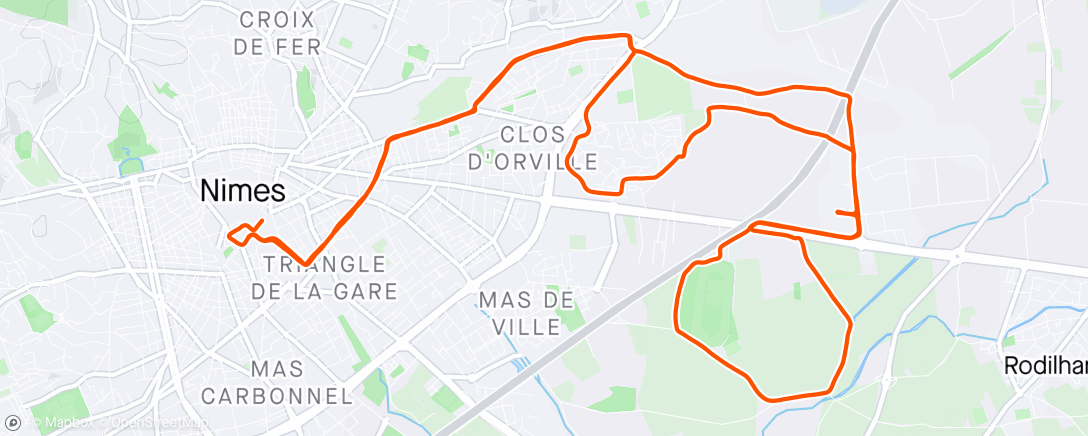Map of the activity, Semi-marathon Nîmes
