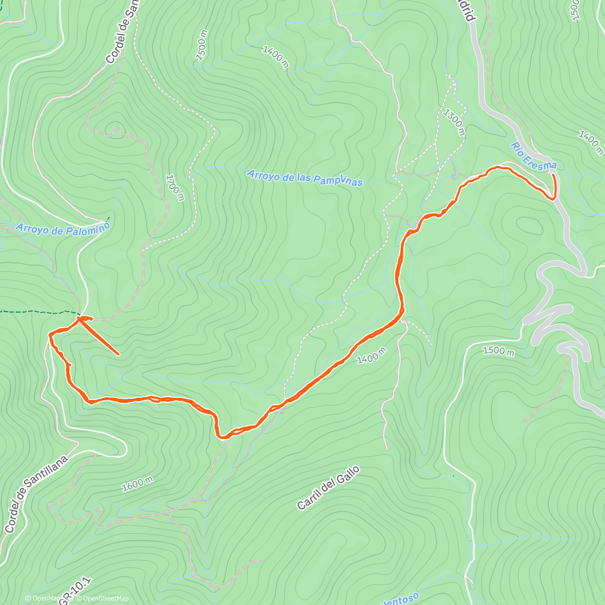 Map of the activity, Morning Hike