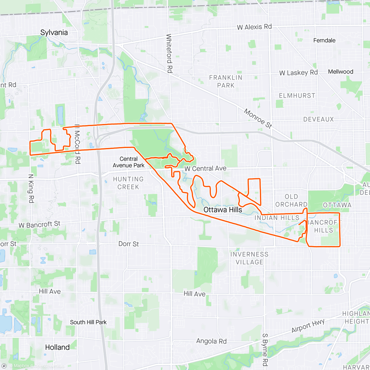 Mapa da atividade, Glass City Marathon