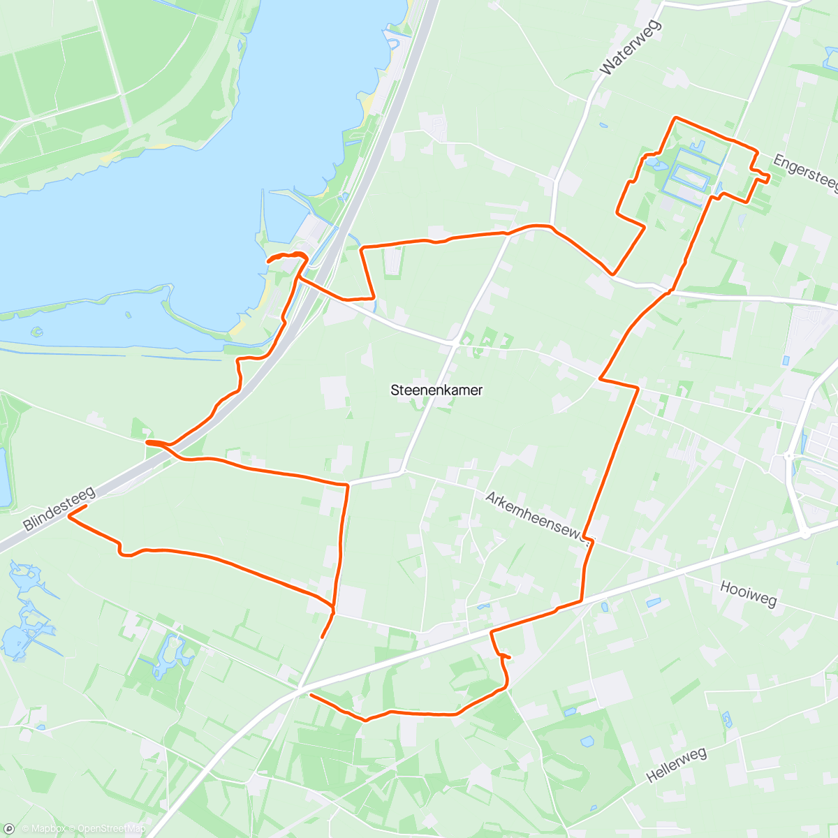 Map of the activity, Hoevelderpad