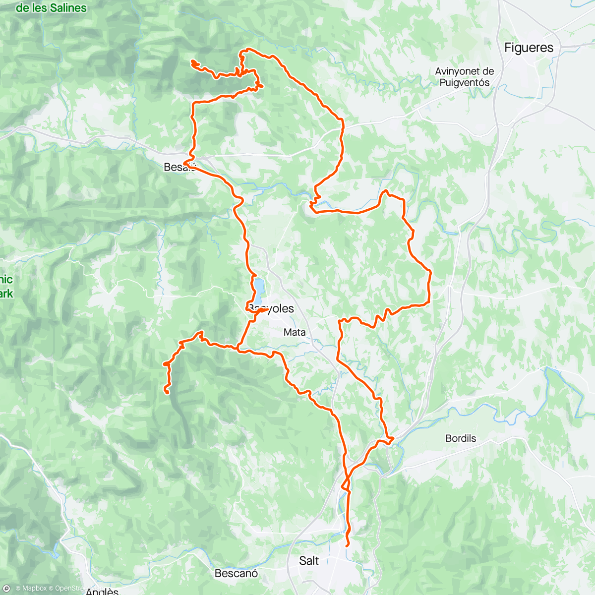 Map of the activity, Mare de Deu del Mont + Rocacorba