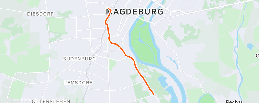 Map of the activity, Mittagsradfahrt