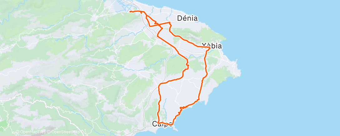 Map of the activity, Cycling