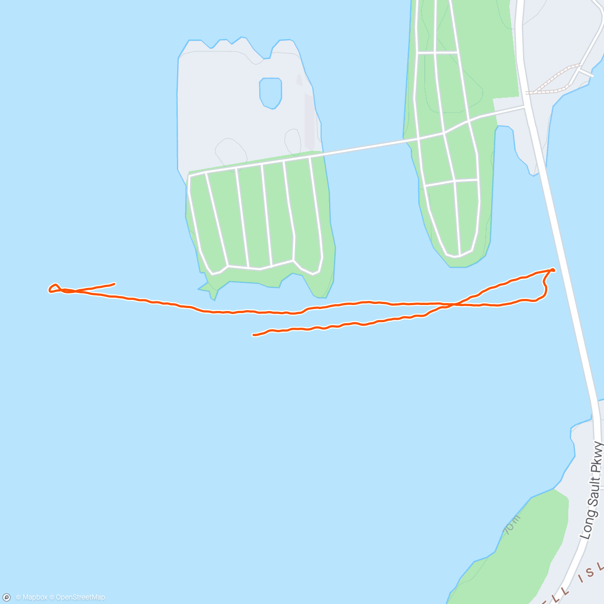 Map of the activity, Long Sault Morning Paddle