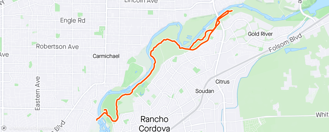 Mapa da atividade, Parkway Half Marathon