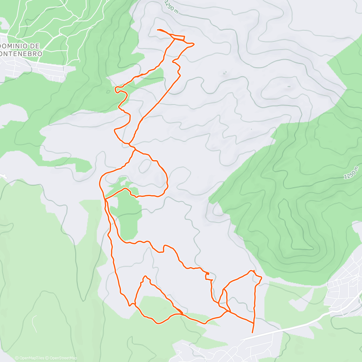 Map of the activity, Hoyo: discovering new trails