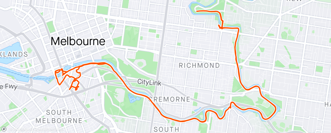 Map of the activity, Cruiser in Melbourne