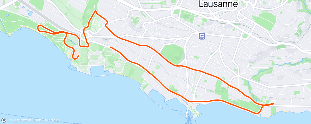Mapa de la actividad, 10 kms des 20 kms de Lausanne