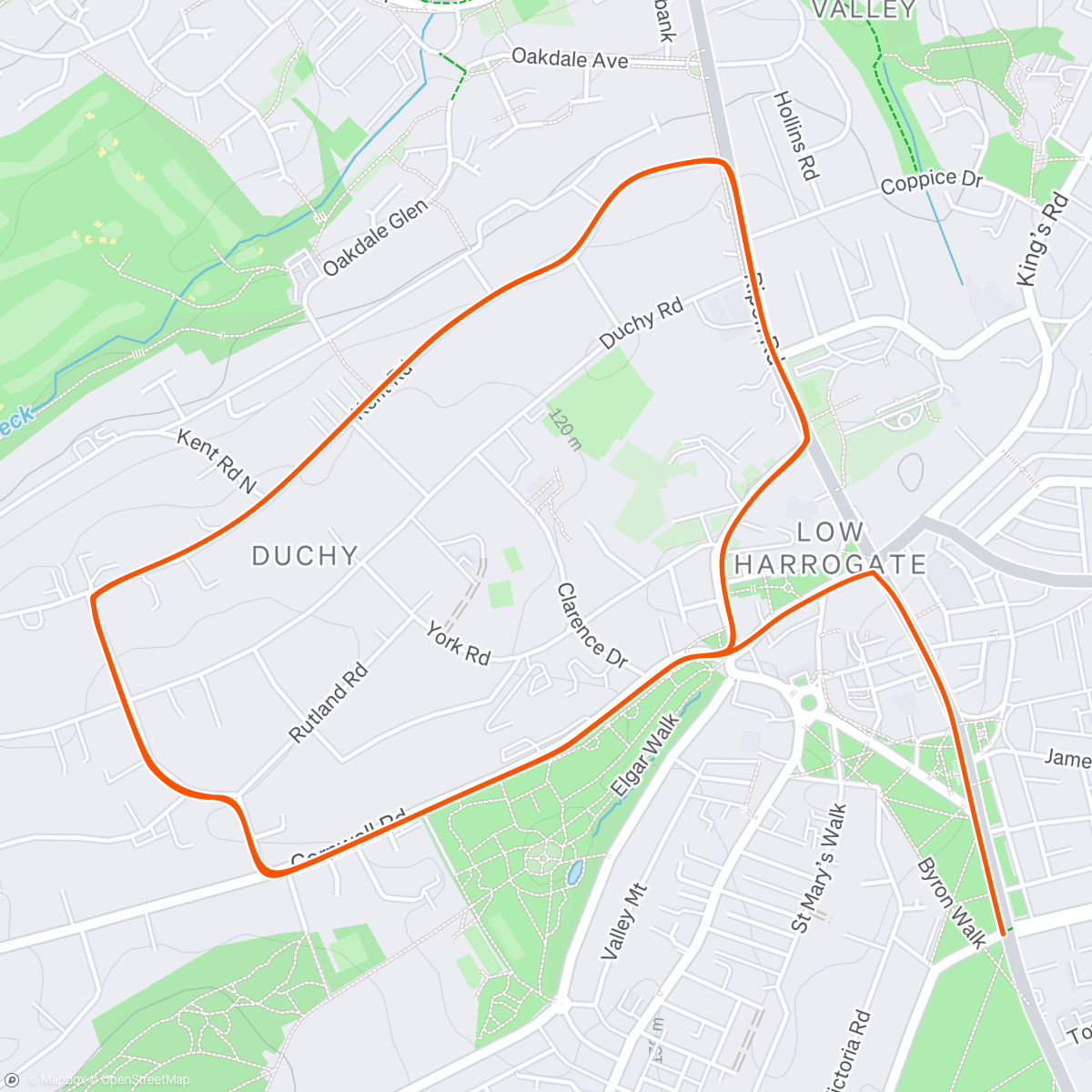Map of the activity, Zwift - 2x(4x30sec) Best Average on Duchy Estate in Yorkshire