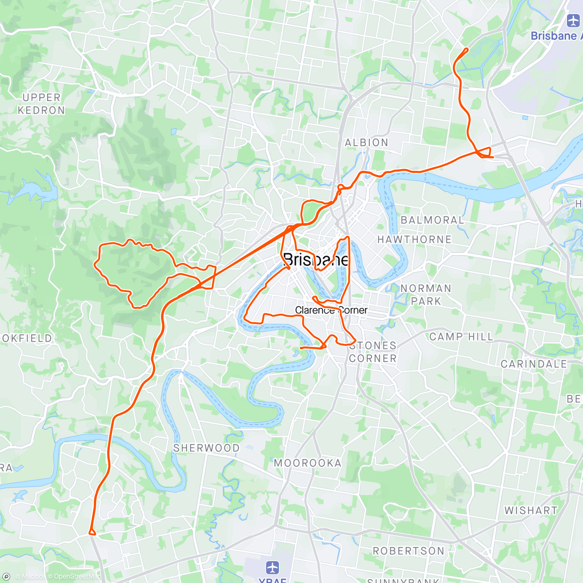Map of the activity, Tour de brisbane😮‍💨😮‍💨