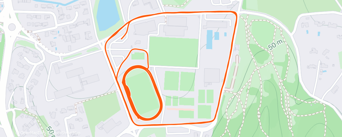 Map of the activity, Course à pied en soirée