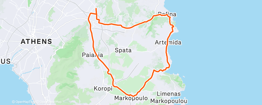Map of the activity, Afternoon Ride